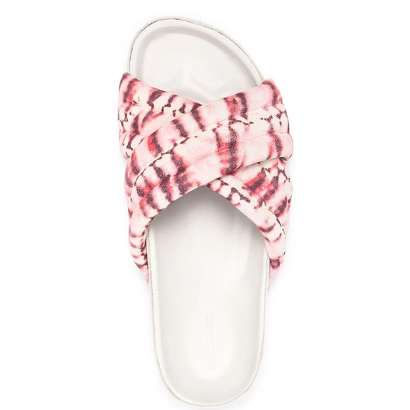 NWT Authentic Isabel Marant Holden Slides in Red Suede Calkfskin - Picture 1 of 10